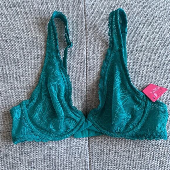 NWT Xhilaration Green Lace Underwired Bralette 34A - Picture 1 of 4